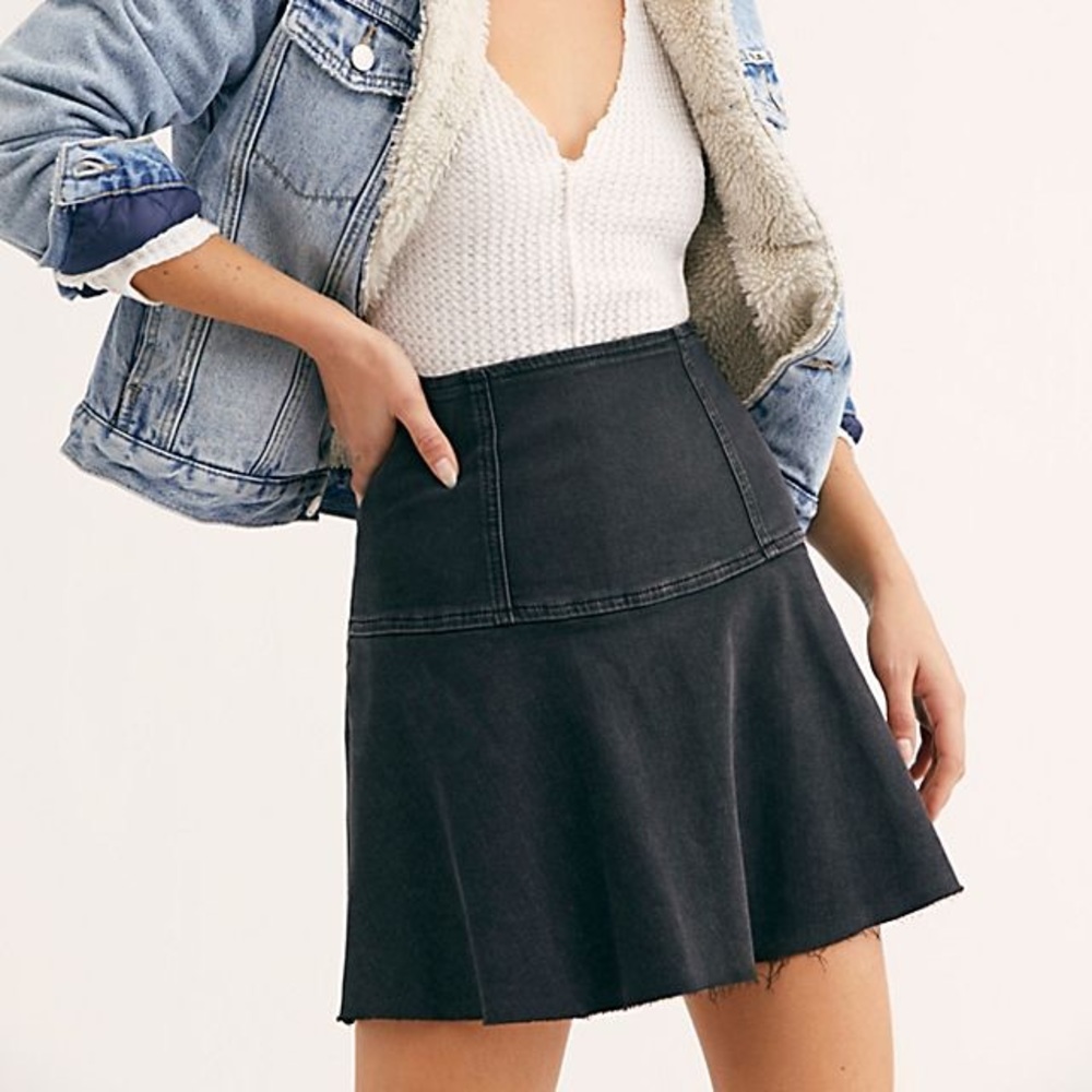FREE PEOPLE Highlands Denim Skirt